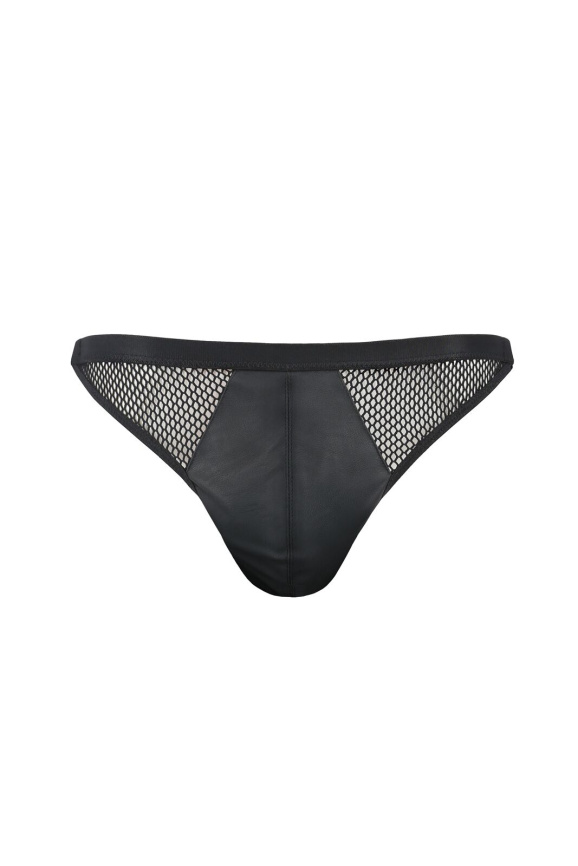 Чоловічі відкриті сліпи Passion 034 OPEN LUKE XXL/XXXL Black, екошкіра фото 3