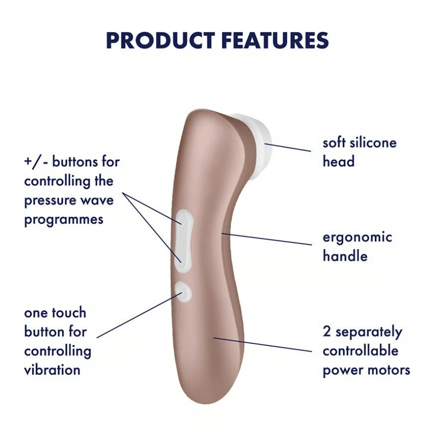 Вакуумный клиторальный стимулятор Satisfyer Pro 2+ Vibration с вибрацией фото 8