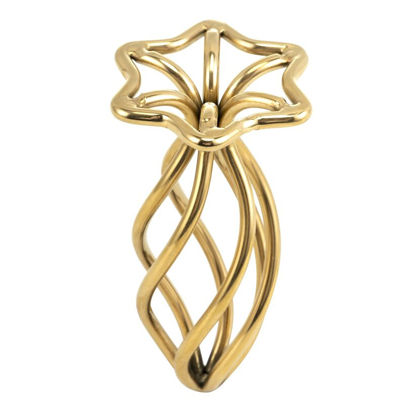 Металева анальна пробка LOCKINK SEVANDA Hollow Spiral Golden, L, золотиста, діаметр 3,9 см фото 9