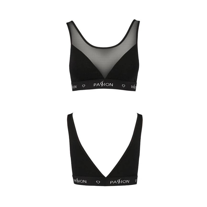 Топ з прозорою вставкою Passion PS002 TOP L, black фото 5