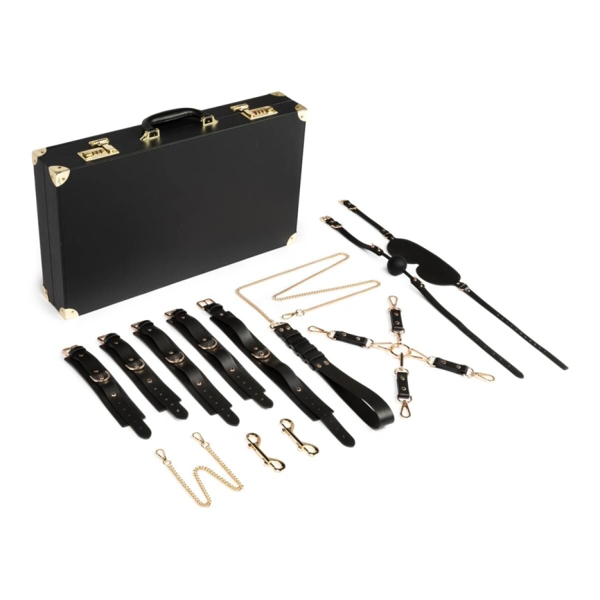 Набор для BDSM Bedroom Fantasies: Bondage Suitcase 13 Pcs - Cow Leather фото 2