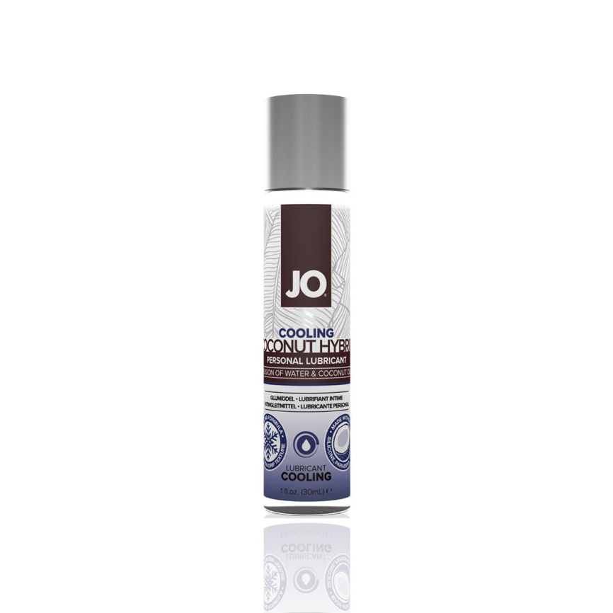 Охолоджувальна змазка-крем з кокосовою олією JO Coconut Hybrid COOLING (30 мл) біла фото 5