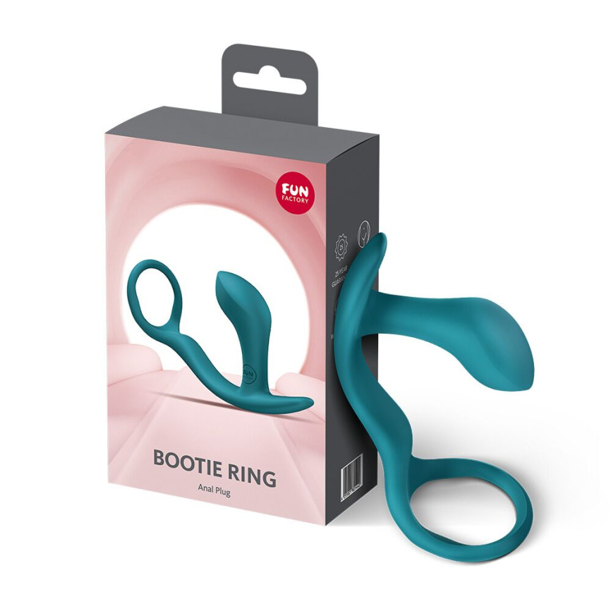 Анальна пробка з ерекційним кільцем Fun Factory BOOTIE RING Bottle Green фото 6