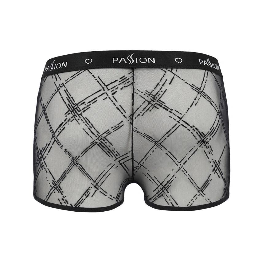 Мужские прозрачные боксеры Passion 032 SHORT JAMES S/M Black, сетка фото 12