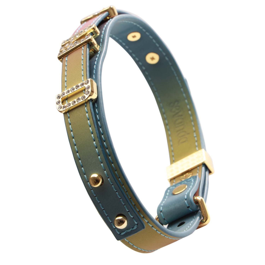Нашийник LOCKINK Multi-color DIY Alphabet Collar, мультиколір, штучна шкіра, букви зі стразами фото 3