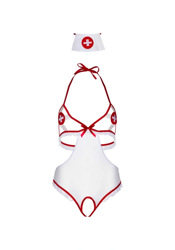 Костюм медсестры Leg Avenue Naughty Nurse, one size, боди и шапочка фото 3