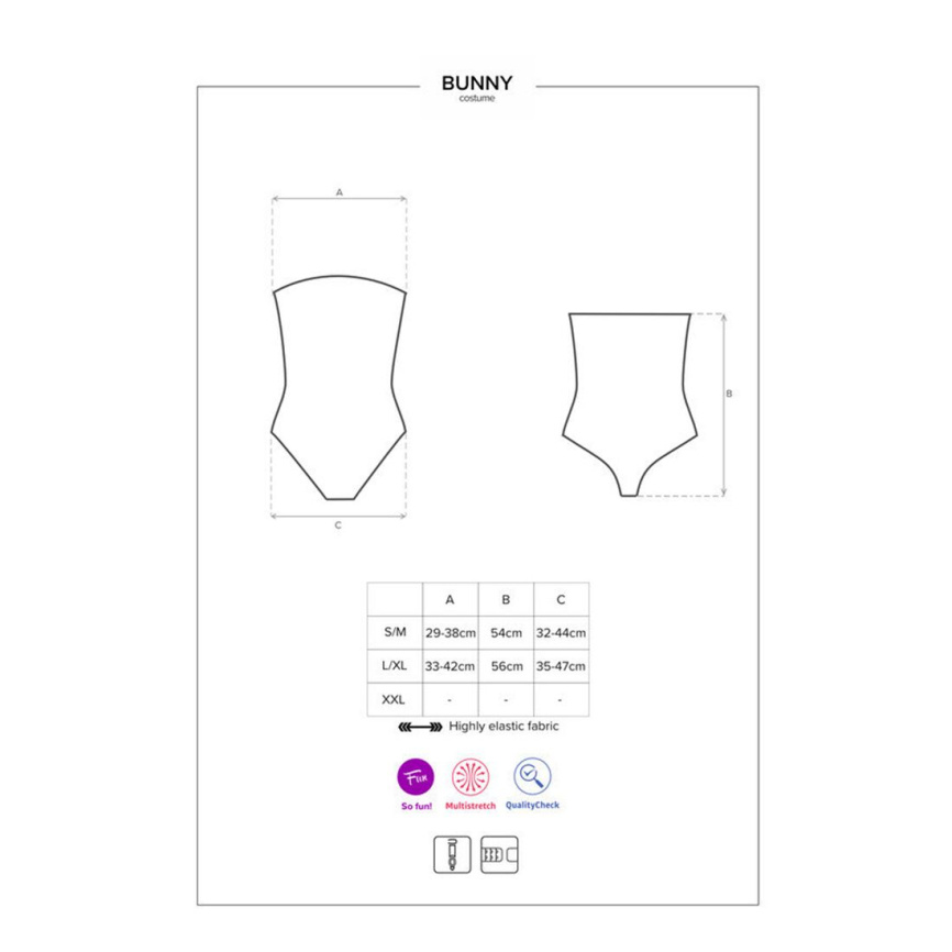 Еротичний костюм кролика Obsessive Bunny costume L/XL, black, боді, чокер, гартери, панчохи, маска фото 6