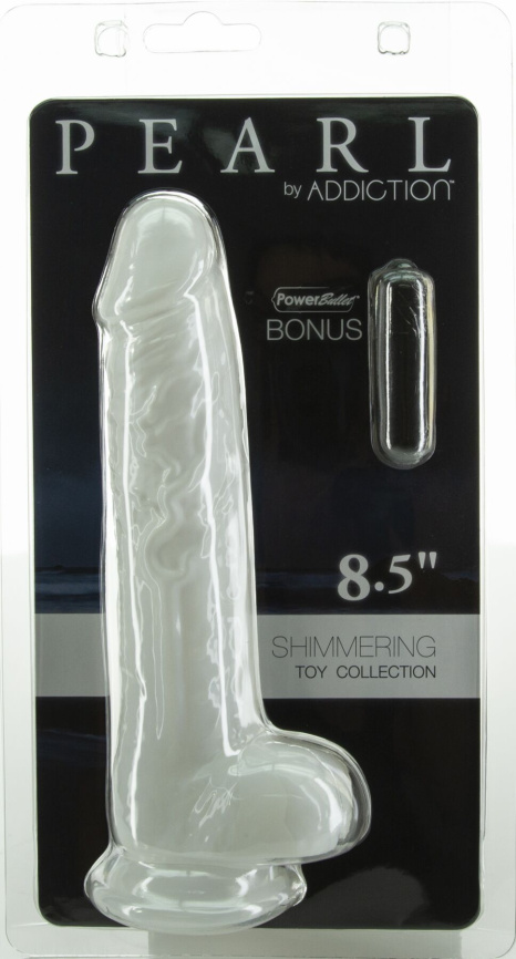 Фалоімітатор ADDICTION Pearl 8.5" Dildo with Balls, віброкуля в подарунок фото 6