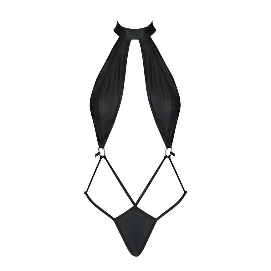 Боді-халтер з екошкіри Passion JANNIES BODY S/M black фото 10