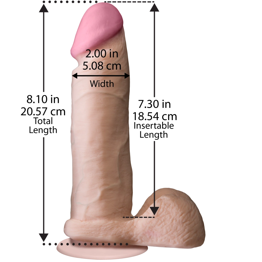 Фаллоимитатор Doc Johnson The Realistic Cock 8 inch White - ULTRASKYN, Vack-U-Lock, диаметр 5,1см фото 3