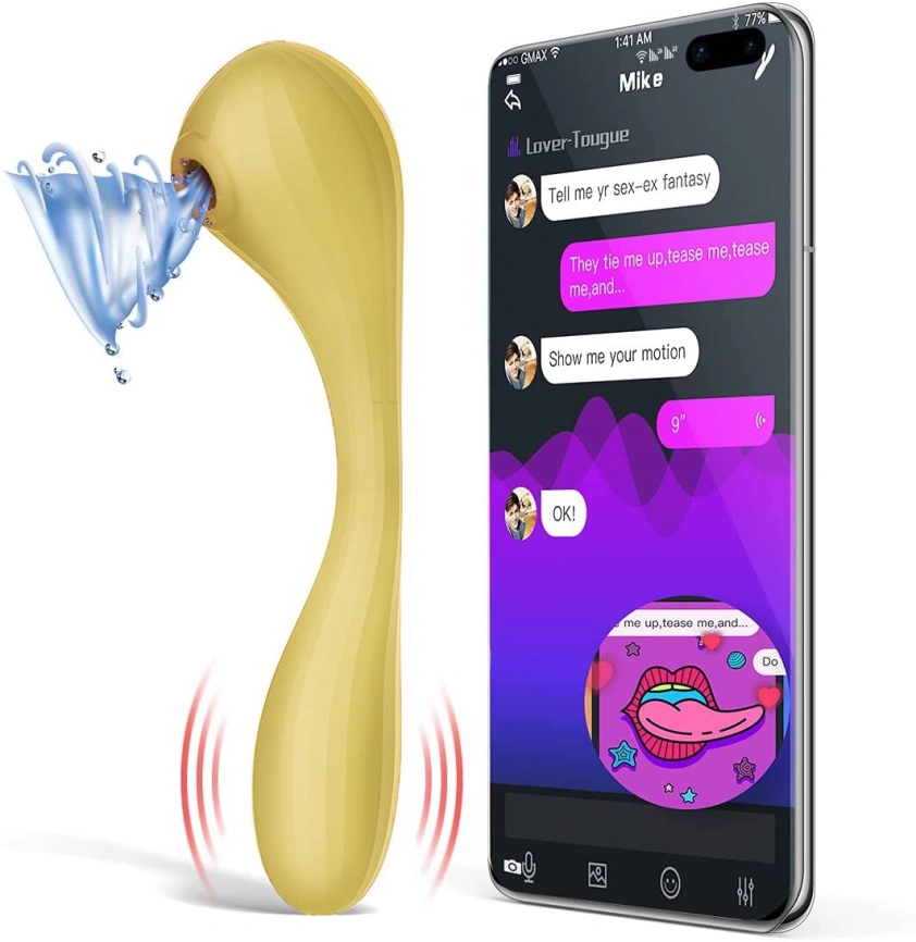 Вакуумный вагинально-клиторальный стимулятор Magic Motion Bobi Yellow, управление со смартфона фото 1
