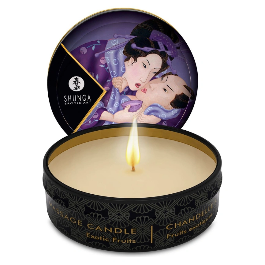 Массажная свеча Shunga Mini Massage Candle – Exotic Fruits (30 мл) с афродизиаками фото 1