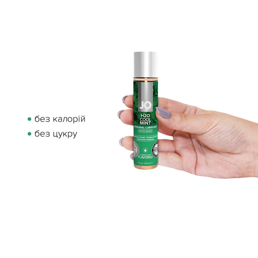 Смазка на водной основе JO H2O — Cool Mint (30 мл) без сахара, растительный глицерин фото 7