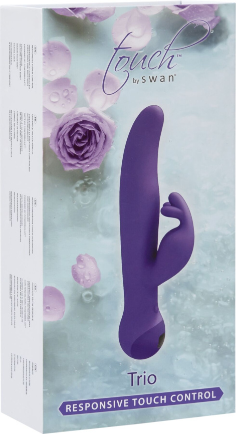 Вібратор-кролик Touch by SWAN - Trio Purple, сенсорне керування, ротація, діаметр 3,8 см фото 7