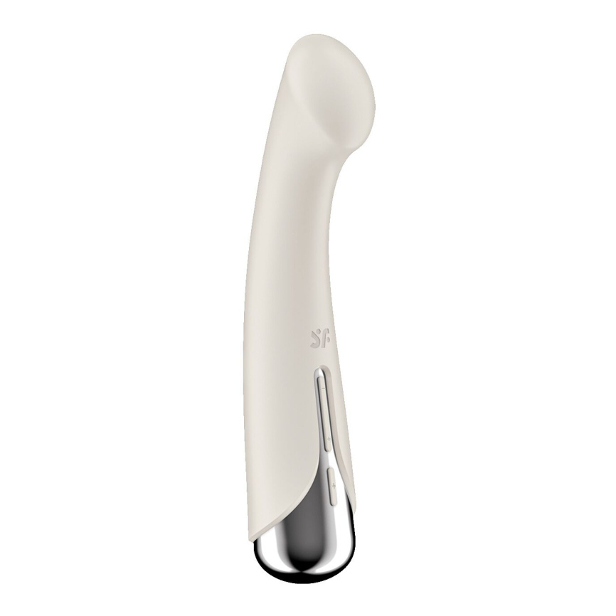 Вібратор з ротацією Satisfyer Spinning G-Spot 1 Beige, плоский майданчик для стимуляції точки G фото 5