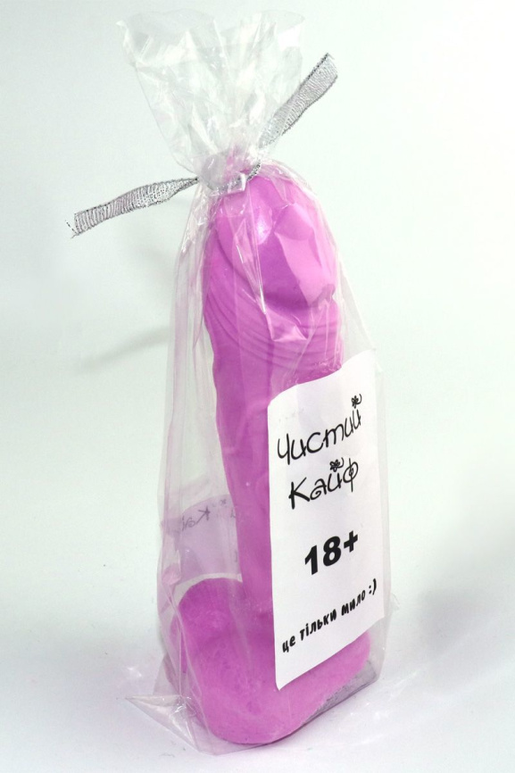 Мыло в форме пениса Чистый Кайф Violet size L, крафтове мило-член, натуральне фото 2