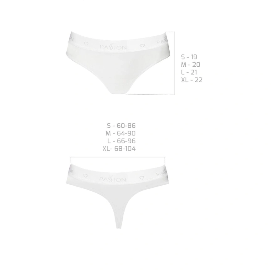 Трусики-бразилиана из хлопка Passion PS005 PANTIES M, white фото 13