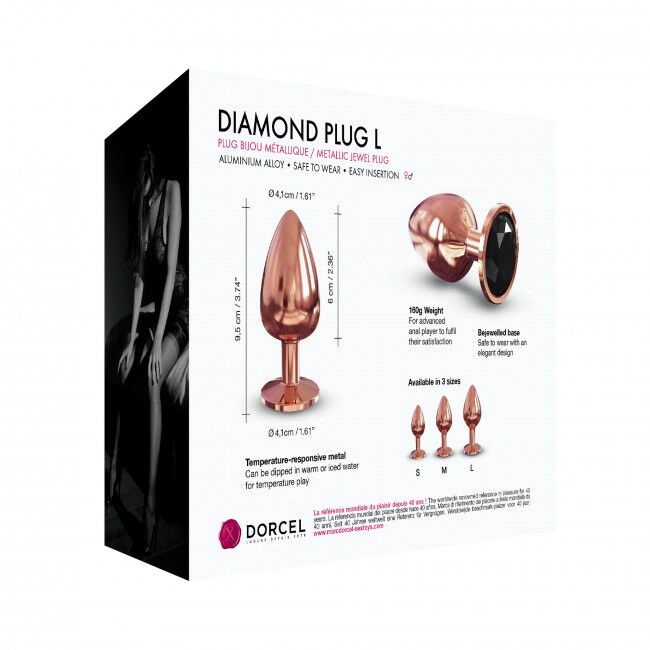 Металлическая анальная пробка с украшением в виде кристалла Dorcel - Diamond Plug L фото 6
