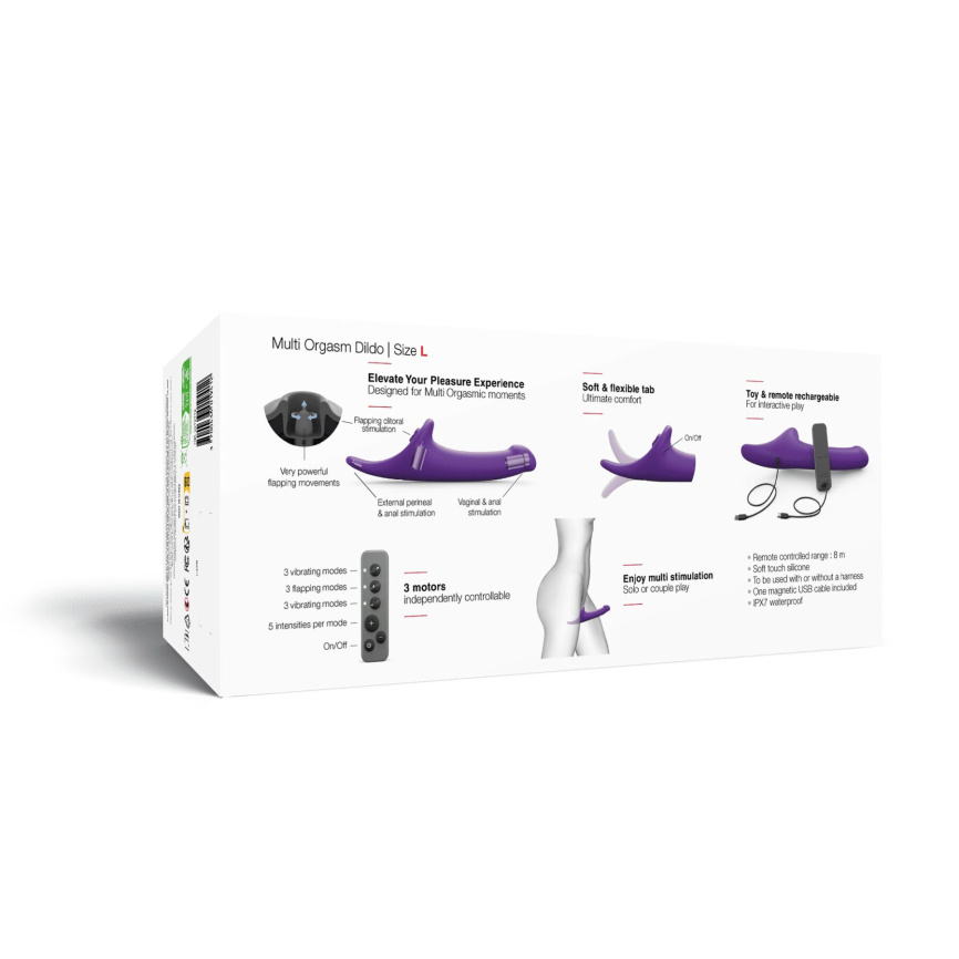 Вібронасадка для страпону з вакуумною стимуляцією Strap-On-Me Multi Orgasm Dildo L Purple фото 9