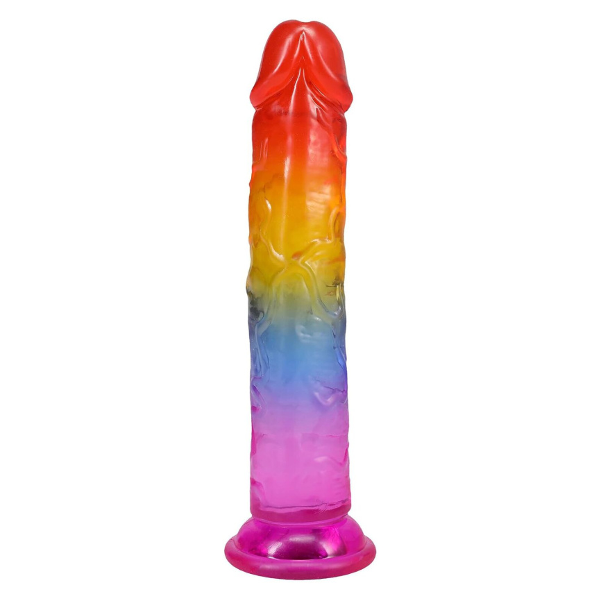 Дилдо Doc Johnson Crystal Jellies - 7 Inch Сlassic Dong - Rainbow фото 4