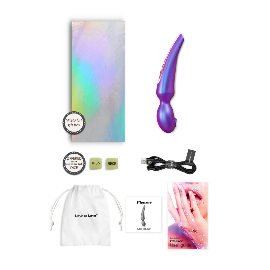 Стимулятор для клітора Love To Love Pleaser Iridescent Night, ефект постукування, 5 режимів фото 7