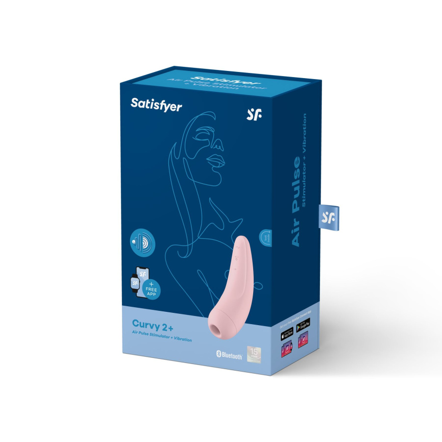 Вакуумний кліторальний стимулятор Satisfyer Curvy 2+ Pink з керуванням через інтернет фото 7