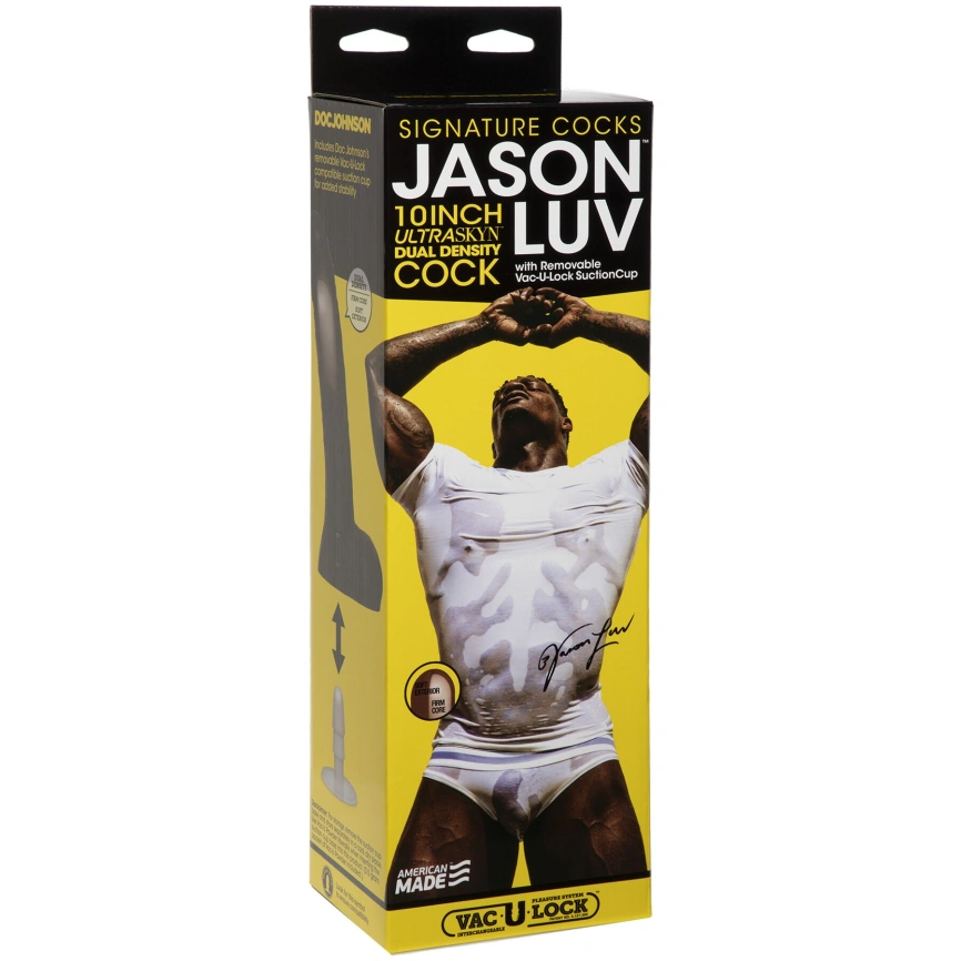 Фаллоимитатор Doc Johnson Jason Luv 10 Inch Cock, со слепка пениса, Vac-U-Lock, диаметр 5,1 см фото 5