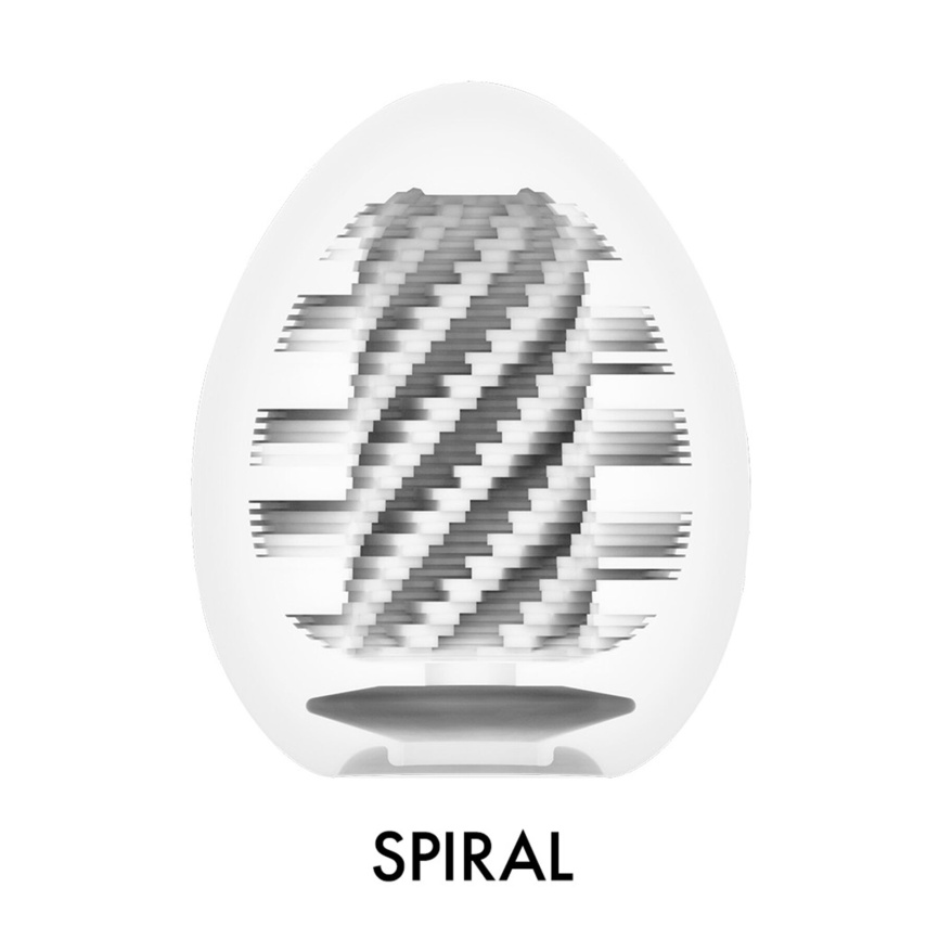 Мастурбатор-яйце Tenga Egg Spiral, щільний TPE, пробник лубриканту 5 мл фото 3