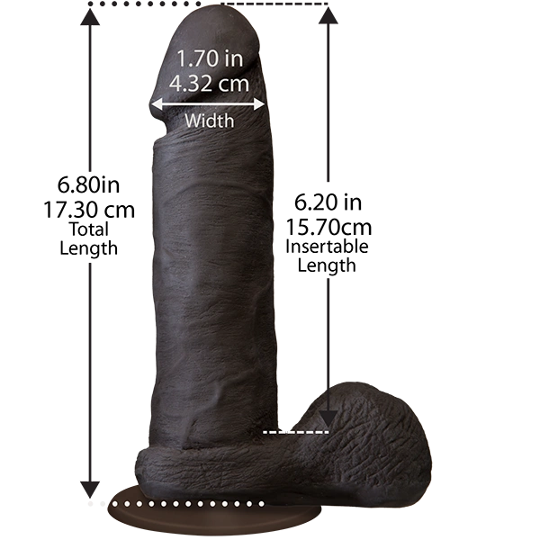 Фаллоимитатор Doc Johnson The Realistic Cock 6 inch Black - ULTRASKYN, Vac-U-Lock, диаметр 4,3см фото 2