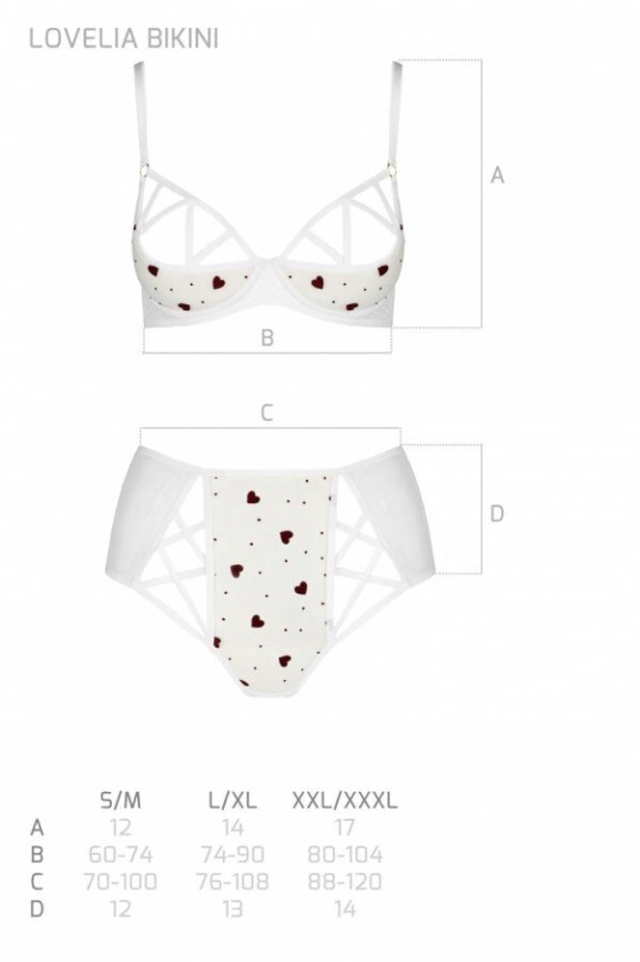 Эротический комплект с рисунком Passion LOVELIA BIKINI S/M, white фото 7