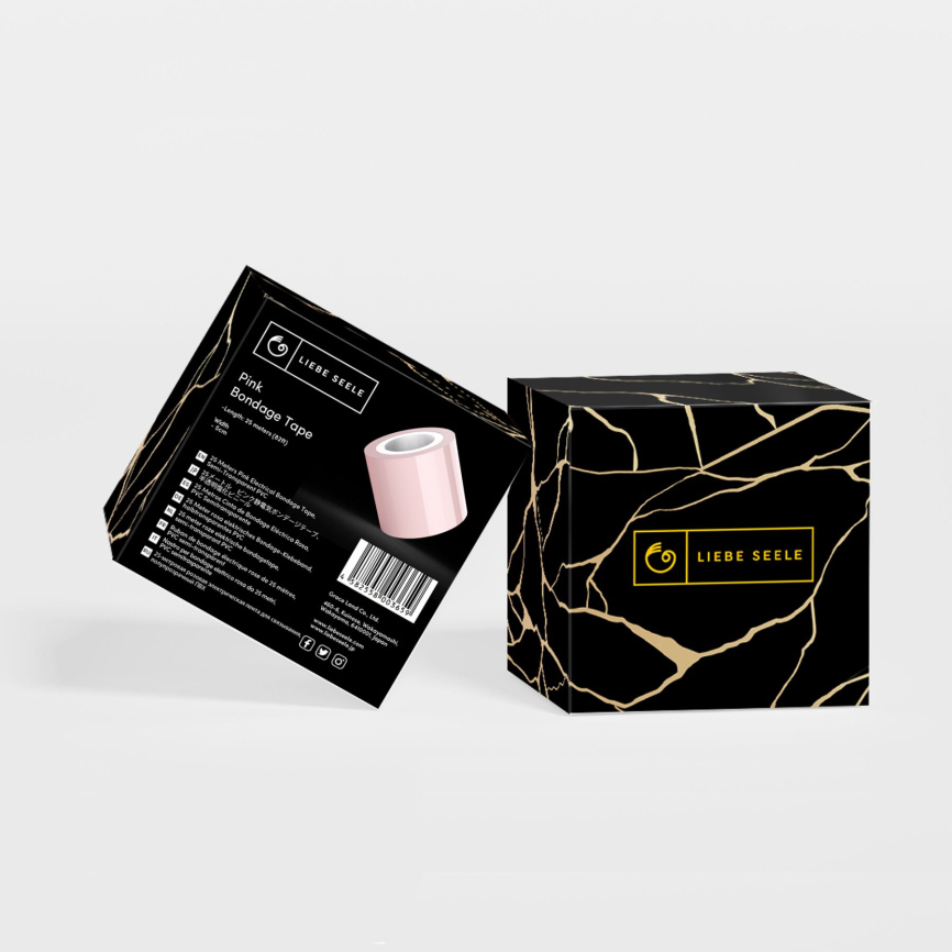 Скотч для бондажу Liebe Seele Bondage Tape Pink 25 м, не липне до шкіри та волосся, без слідів фото 2