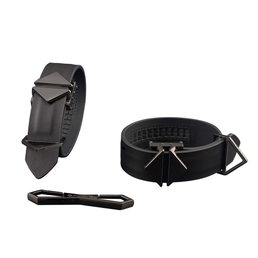 Фіксатори для рук та ніг LOCKINK Wristcuffs/Anklecuffs, чорні, натуральна шкіра фото 2