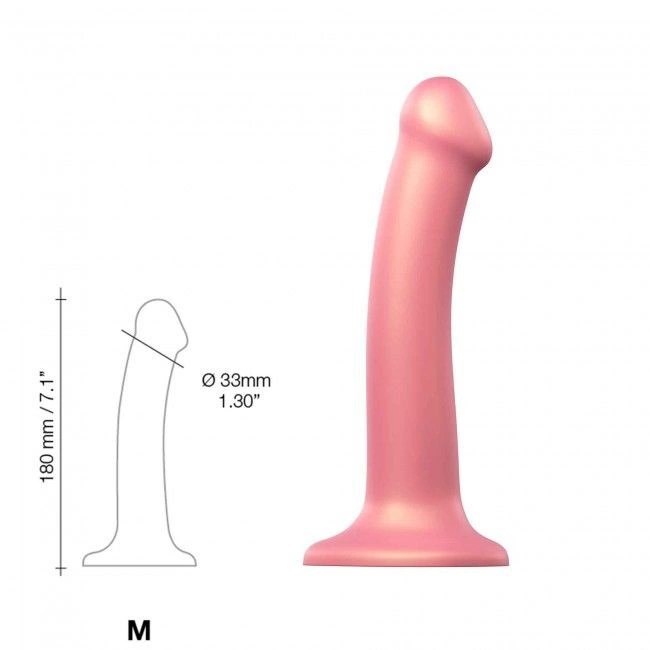 Насадка для страпона Strap-On-Me Mono Density Dildo Rose M (мятая упаковка!!!) фото 4