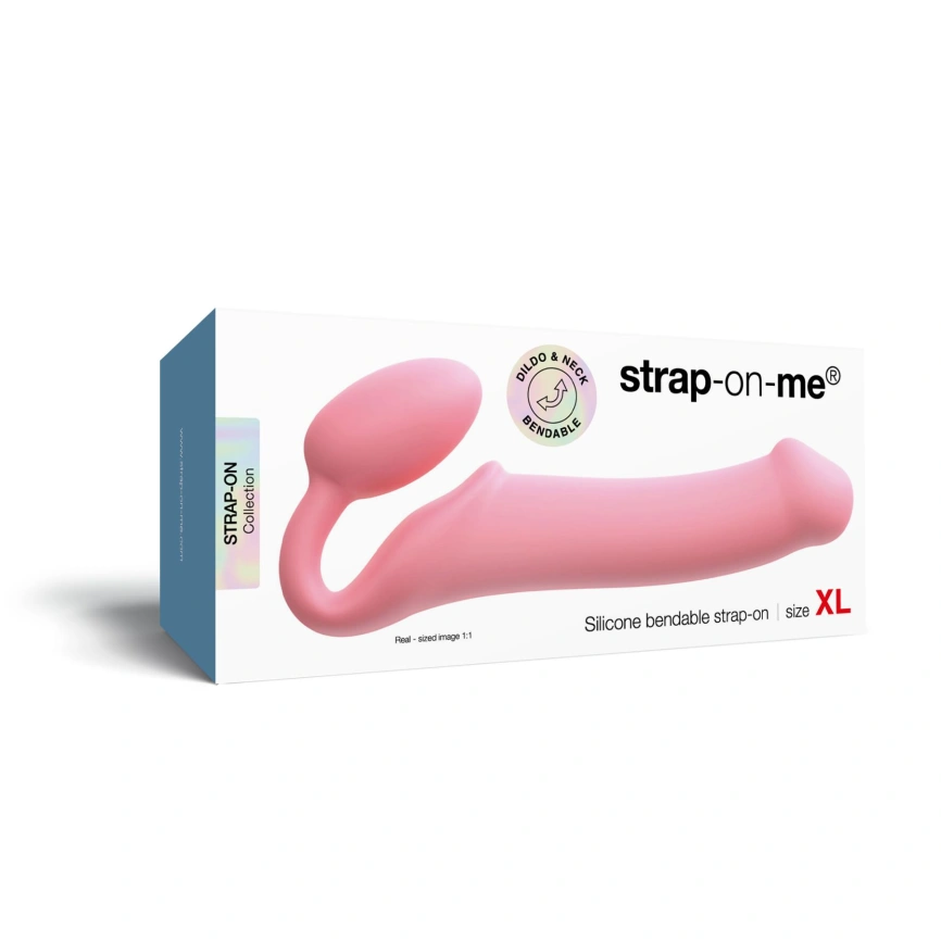 Безремневой страпон Strap-On-Me Rose XL, полностью регулируемый, диаметр 4,5см фото 7
