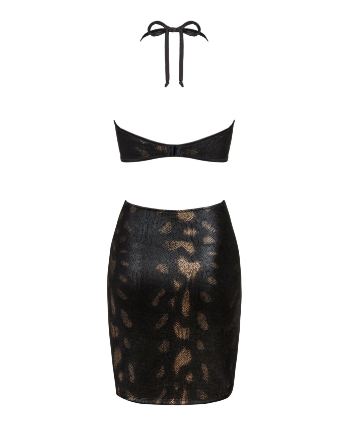 Платье под змеиную кожу Obsessive Vivianty dress XS/S, черное фото 6