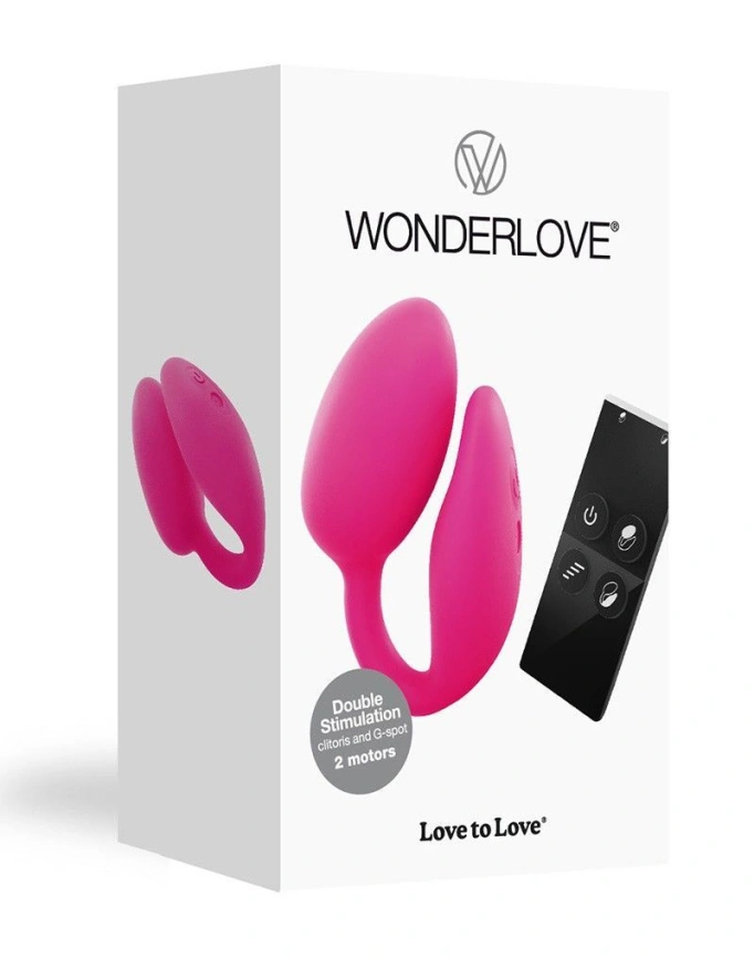 Виброяйцо с клиторальной стимуляцией Love To Love Wonderlove с пультом ДУ, можно под одежду фото 2