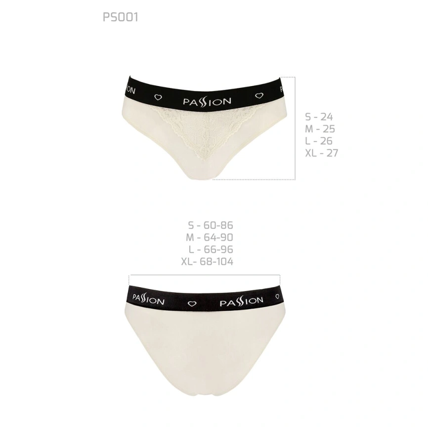 Трусики с широкой резинкой и кружевом Passion PS001 PANTIES XL, ecru фото 10