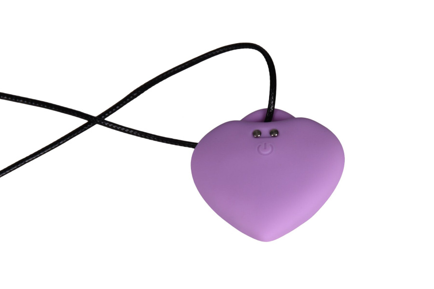 Мінівібратор «Сердечко» FairyGasm PleasureStone violet, 9 режимів, на шнурку фото 3