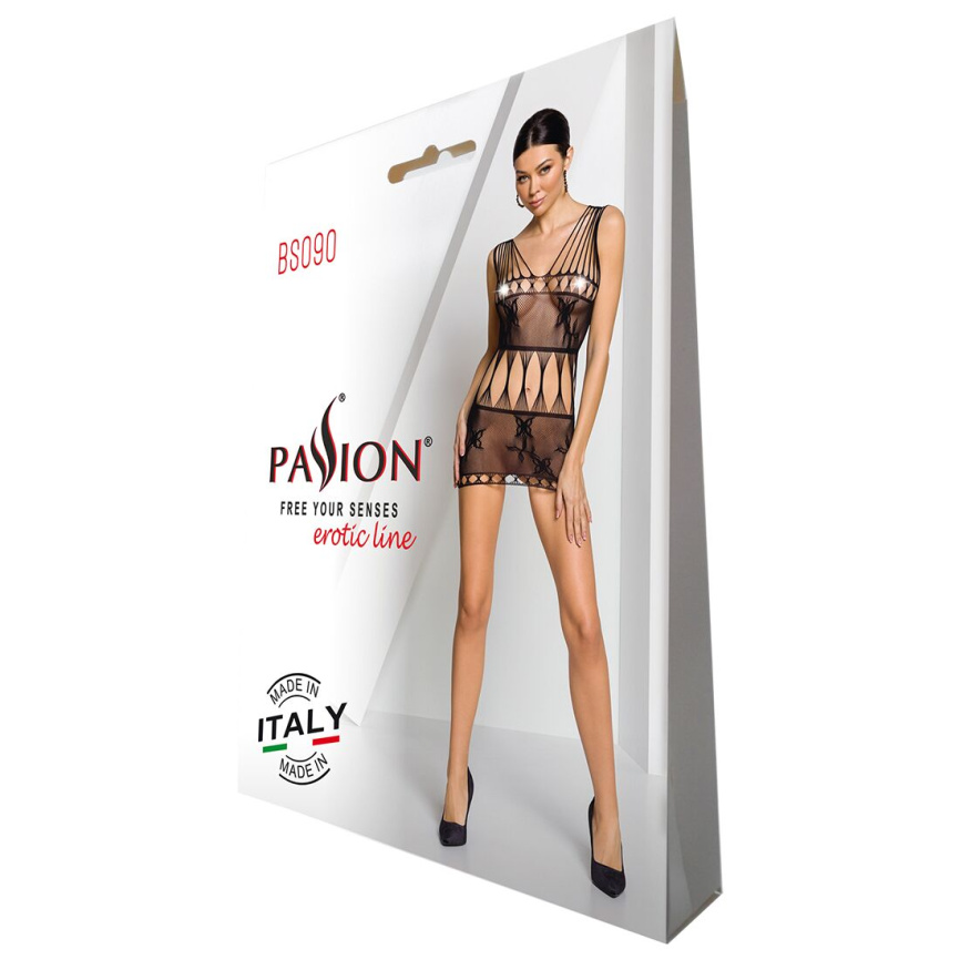 Бодістокінг мінісукня з метеликами Passion BS090 One Size black фото 8