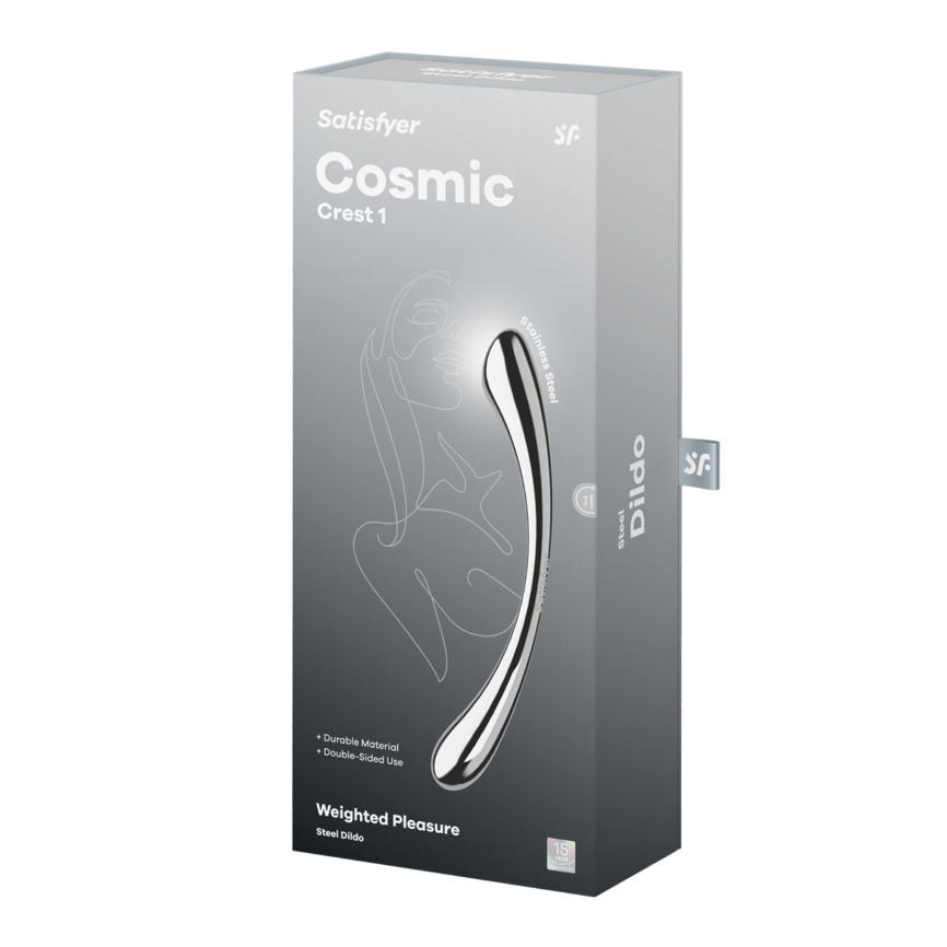 Металевий дилдо Satisfyer Cosmic Crest 1, двосторонній, можна нагрівати й охолоджувати фото 5
