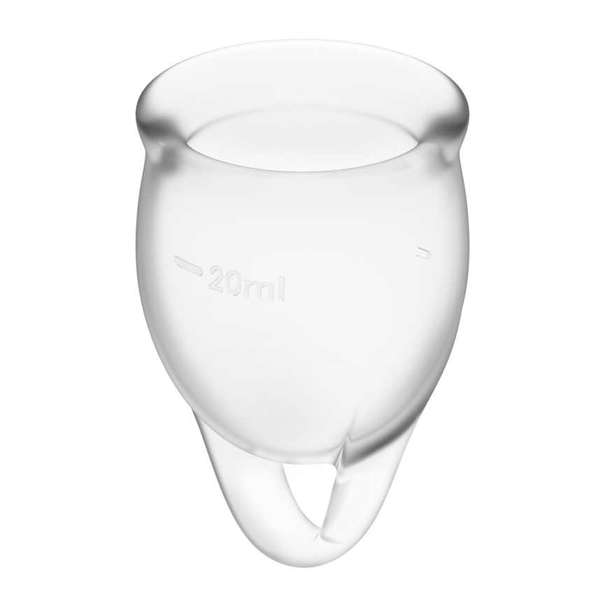 Набір менструальних чаш Satisfyer Feel Confident (Transparent), 15мл та 20мл, мішечок для зберігання фото 2