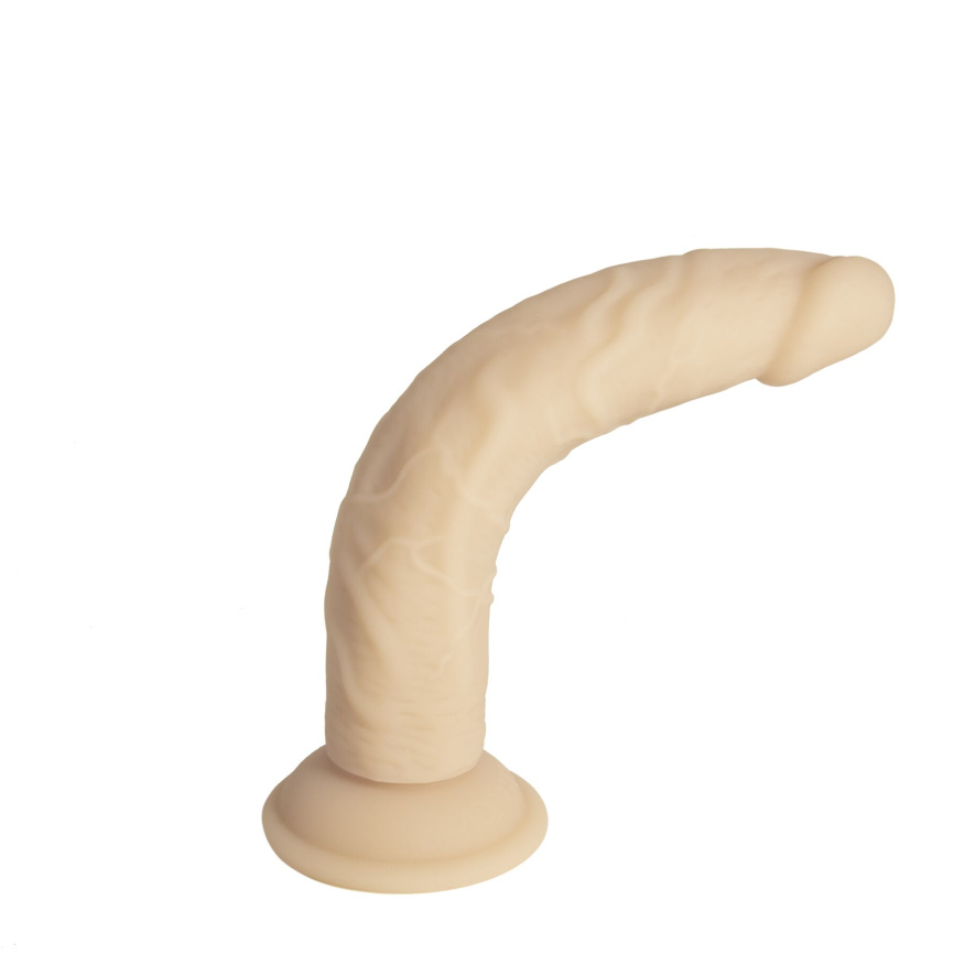 Фалоімітатор Naked Addiction — 9″ Silicone Dual Density Bendable Dildo Vanilla, віброкуля в подаруно фото 2