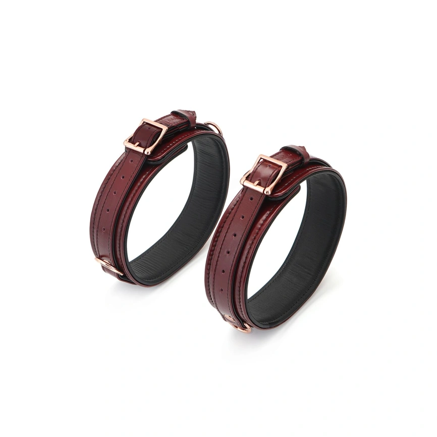 Фиксаторы для бедер Liebe Seele Wine Red Thigh Cuffs L Size, натуральная кожа фото 3
