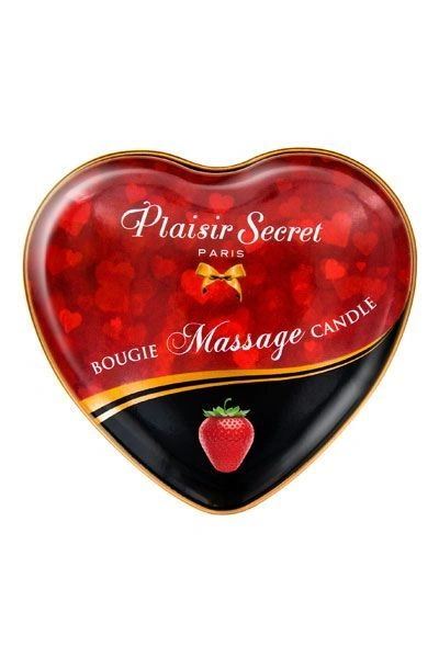 Распродажа!!! Массажная свеча-сердечко Plaisirs Secrets Strawberry 35 мл (срок 04.2026) фото 2