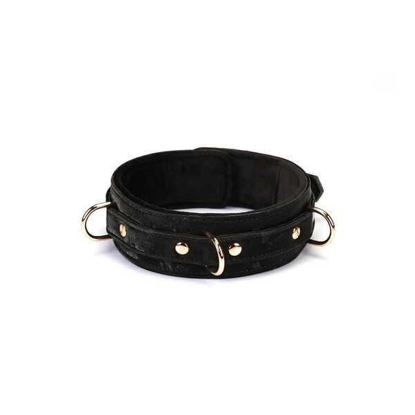 Нашийник з повідцем Liebe Seele Boudoir Amor Collar with Leash Black, три кільця фото 3