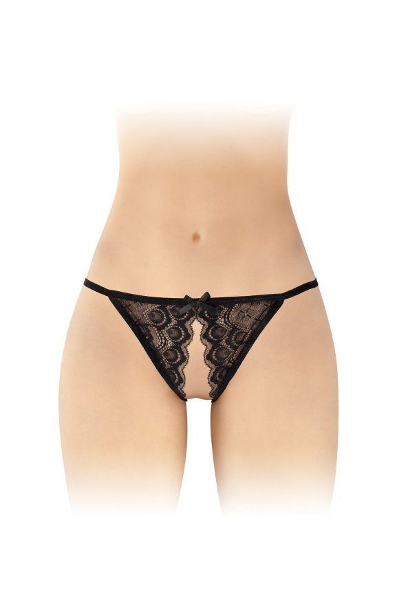 Мереживні трусики з доступом Fashion Secret Zoe Black, з бантиком фото 1