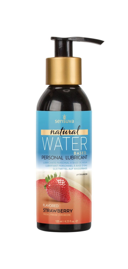 Змазка на водній основі Sensuva Natural Water-Based Strawberry (125мл) без гліцерину та парабенів фото 2