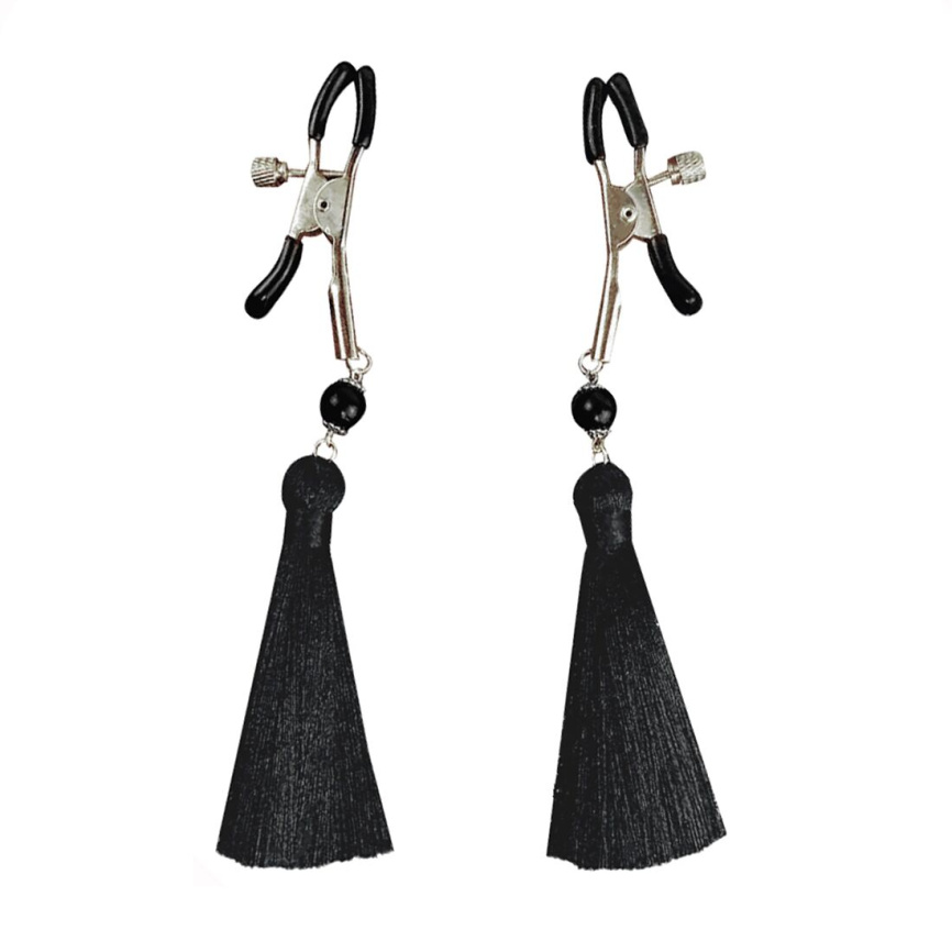 Затискач для сосків Art of Sex - Nipple clamps Black Tassels фото 1