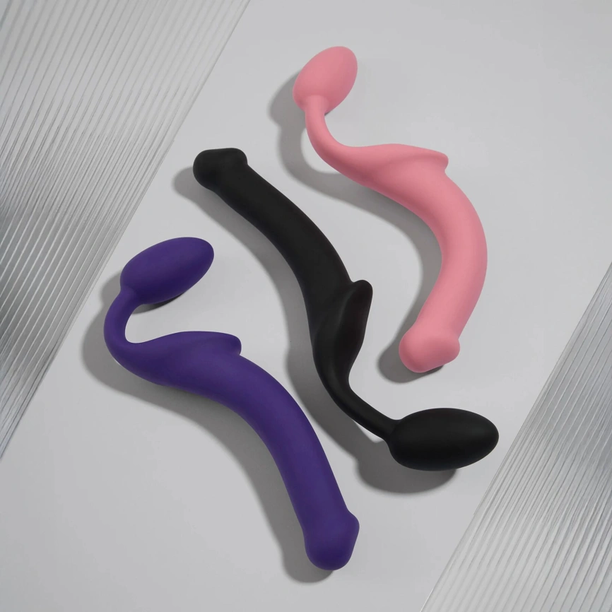 Безремневой страпон Strap-On-Me Rose M, полностью регулируемый, диаметр 3,3см фото 10