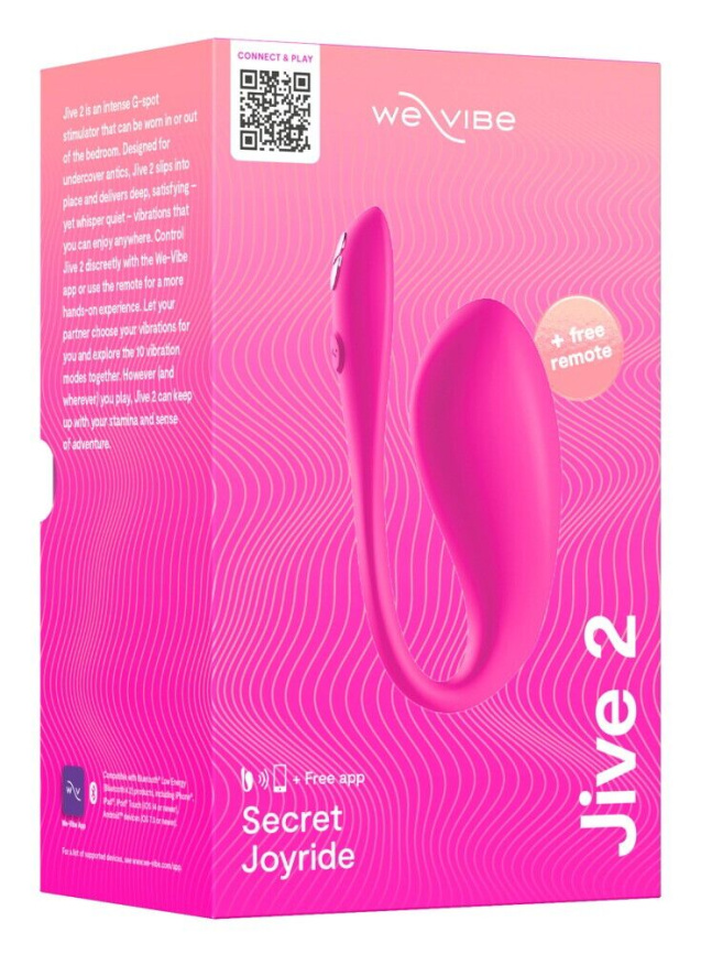 Смарт-віброяйце We-Vibe Jive 2 Electric Pink, пульт ДК, до 4 годин роботи фото 12
